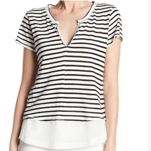 Sanctuary Tops - Sanctuary > Striped V Neck Top Small